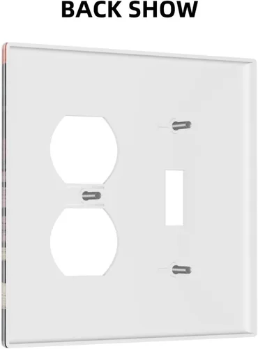 Miniatura 793 de Placa Decorativa de Pared de Granja Rústica con Cuerno de Madera para Puerta de Granero 1 Banda Duplex Cubiertas de Toma Eléctrica Soltera