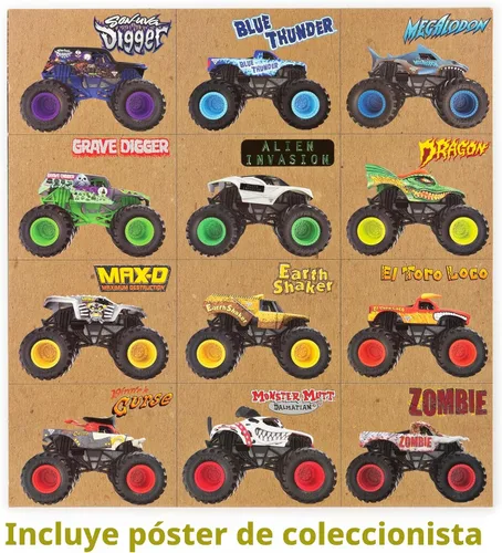 Miniatura 3 de Monster Jam, pack oficial de 12 camiones monstruo fundidos a presión a escala 1:64 para niños y niñas, juguetes para niños de 4-6 años en adelante