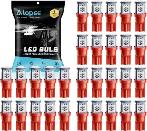 Miniatura 8 de Alopee Paquete de 30 bombillas LED 194 multicolor blanco/azul/rojo combo 12V DC T10 base de cuña 5SMD-5050 para 168 921 2825 W5W 158 501 coche