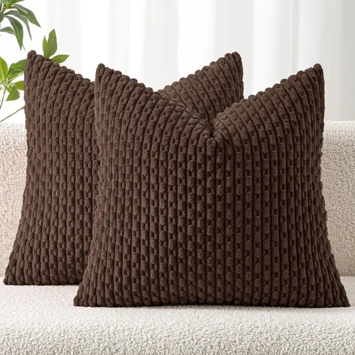 Miniatura 12 de MIULEE - Paquete de 2 fundas de cojín decorativas, modernas y boho, de terciopelo, con textura a rayas, para sofá, cama, sala de estar, decoración