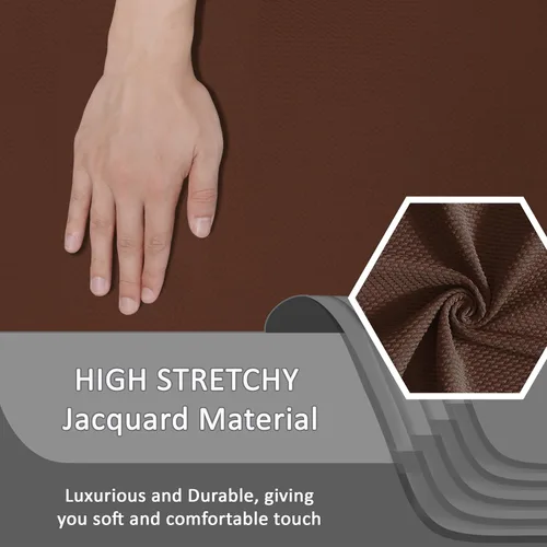 Miniatura 5 de ULTICOR - Juego de 8 fundas para sofá reclinable de jacquard, fundas elásticas para sofá reclinable para 3 cojines, fundas gruesas, suaves y Gris