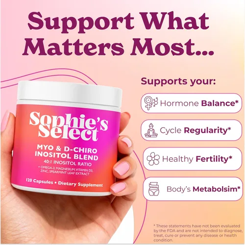 Myo-inositol y D-Chiro Inositol 2000 mg por porción - Suplemento de inositol para mujeres Fórmula 40:1 con menta verde, vitamina D3, zinc y magnesio