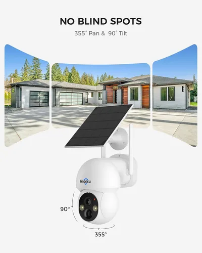 Miniatura 4 de Hiseeu - Cámara solar inalámbrica para exteriores, sistema de cámara de seguridad para el hogar, WiFi de 2.4G y 5G, kit de 6 cámaras de 4MP