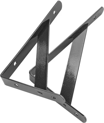 Miniatura 5 de Eau L - Soportes de estante resistentes, 6 unidades, soporte de esquina negro de 4 x 6 pulgadas, estantes flotantes de 90 grados, soportes