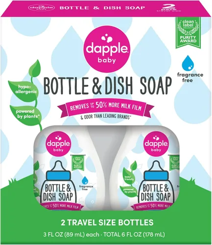 Miniatura 16 de Repuesto para líquido para lavar platos y botellas de bebé Dapple, sin fragancia, 34 onzas líquidas, DP-035B, 2