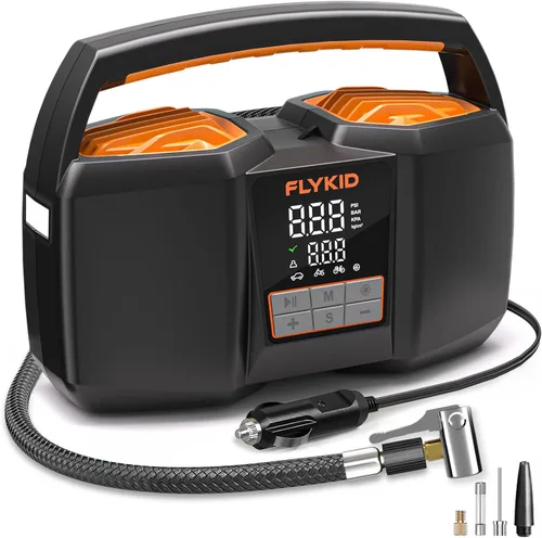 Inflador de neumáticos, compresor de aire portátil, bomba de aire de alta resistencia de 12 V CC para neumáticos de automóvil con indicador digital