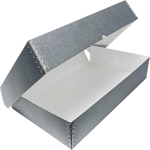 Lineco, Caja de almacenamiento tipo folio archival de 10 x 15 pulgadas, 3 pulgadas de profundidad, sin ácidos con caja de preservación de bordes de