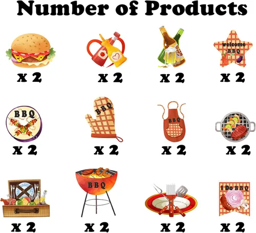 Miniatura 3 de 48 remolinos colgantes para barbacoa para patio trasero, fiesta de picnic de verano, parrilla de hamburguesa de doble cara, decoraciones de fiesta
