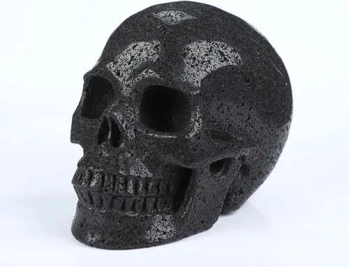 Miniatura 11 de Skullis Calavera de cristal de piedra de lava caliente de 2.0 pulgadas, escultura de arte fino de piedra preciosa tallada a mano, estatua de piedra