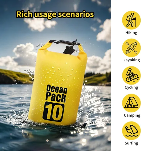 Miniatura 7 de Dry Bag impermeable para mujeres y hombres, 20L enrollada, ligera, bolsa de almacenamiento en seco con funda para teléfono para viajes, natación