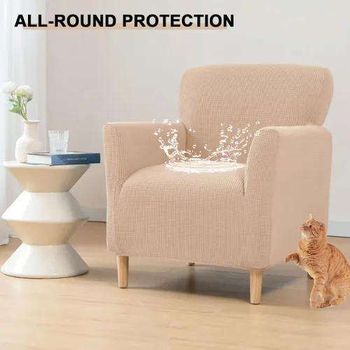 Miniatura 2 de Funda impermeable para silla decorativa con brazos, elástica de jacquard individual, funda de sofá suave tapizada para silla de club de lectura