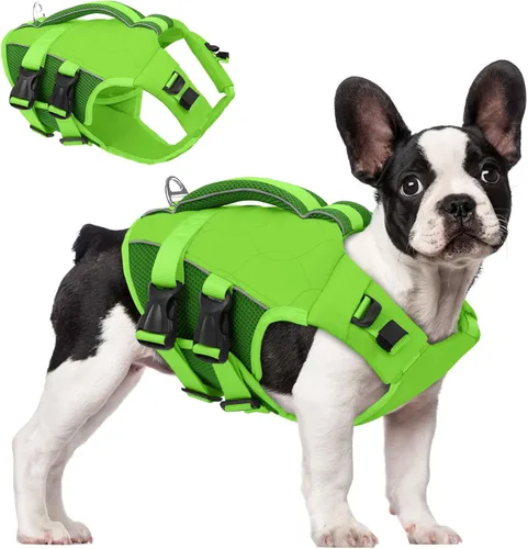 Miniatura 14 de ASENKU Chaleco salvavidas para perros, chaleco de natación para perros de alta flotación con asas de rescate para perros pequeños, medianos