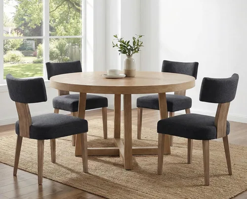 Miniatura 44 de RIVOVA Juego de 4 sillas de comedor modernas de mediados de siglo, tapizadas de piel sintética, sillas Parson modernas sin brazos de cocina, sillas