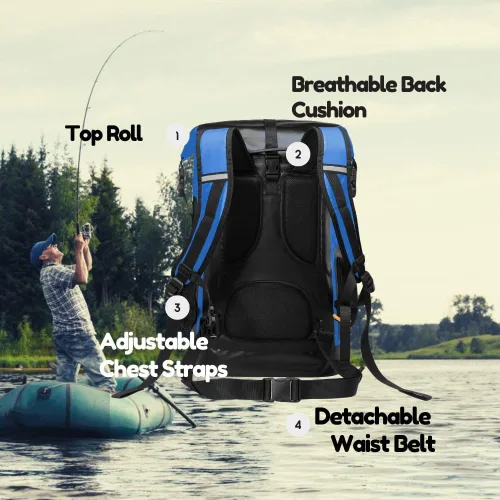 Miniatura 3 de Mochila impermeable con tapa enrollable para kayak, saco flotante al aire libre, apto para navegación, vela, canotaje, rafting, pesca, camping, 35L