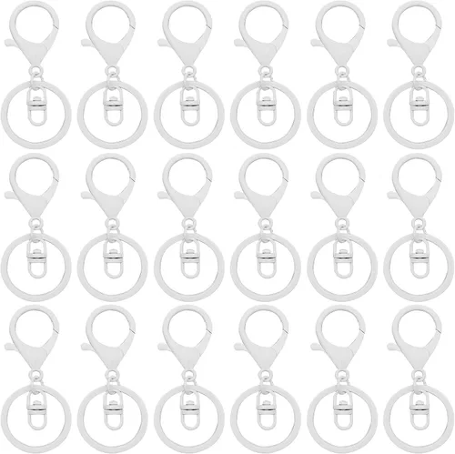 Miniatura 13 de 30 llaveros con cierre de langosta para la fabricación de joyas, clips de gatillo giratorios de metal con cierres giratorios, clips de gancho, Rosa