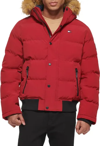 Miniatura 8 de Tommy Hilfiger Chaqueta Bomber de Esnórquel Acolchada de Tela Ártica para Hombre (Estándar y Tallas Grandes)