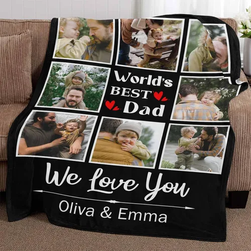 Miniatura 4 de Manta personalizada para padre con foto, regalos personalizados para papá, papá, abuelo, papá, cumpleaños, Navidad Papá Estilo 7