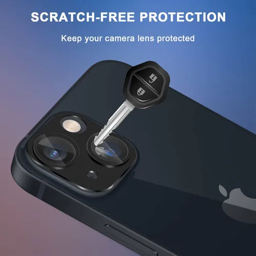 Miniatura 5 de Orzero Paquete de 2 protectores de lente de cámara para iPhone 13/iPhone 13 Mini, protector de cámara premium de metal y vidrio, recortes precisos