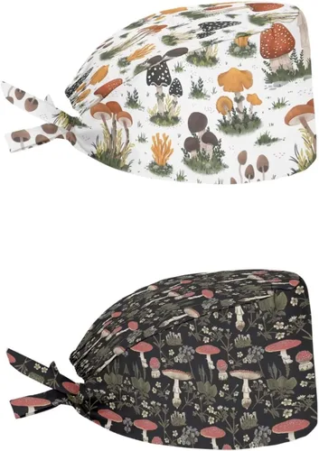 Miniatura 102 de Babrukda Paquete de 2 gorras con banda para el sudor ajustable con lazo en la espalda, gorro divertido