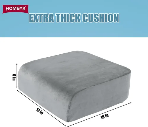 Miniatura 7 de HOMBYS Cojines de asiento extra gruesos para silla de oficina, asiento elevado para automóvil, cojín de espuma viscoelástica para automóvil, cojines