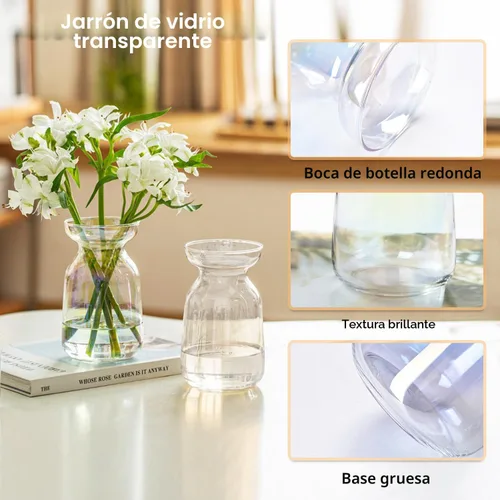 Miniatura 3 de Gute Jarrones de vidrio para decoración, modernos jarrones decorativos para centros de mesa, decoración de escritorio para el hogar, sala de estar
