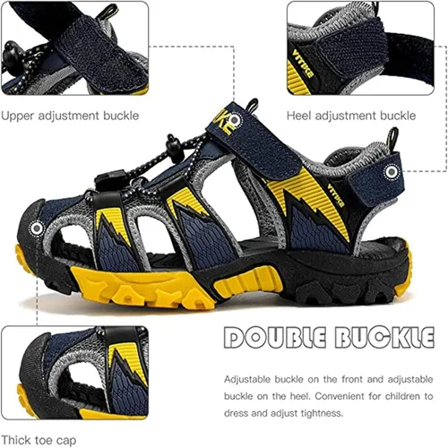 Miniatura 3 de Littleplum Sandalias para niños con puntera cerrada, sandalias deportivas para niños pequeños, zapatos de verano para niños grandes, caminar