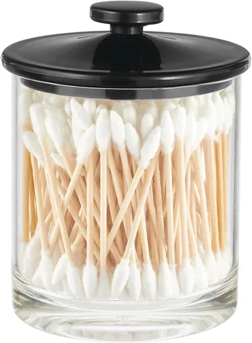 Miniatura 6 de mDesign Pequeños y modernos botes organizadores de almacenamiento de boticario, recipientes acrílicos para baño, soporte de organización