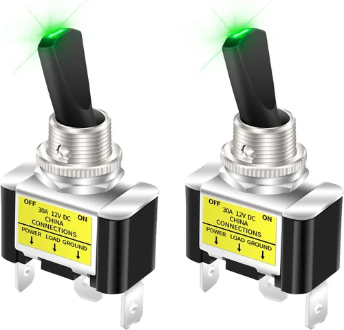 Miniatura 8 de DaierTek Interruptor de palanca con luz LED azul de 12 V, 30 amperios, 12 voltios, interruptor de palanca SPST ON Off 2 posiciones 3pin