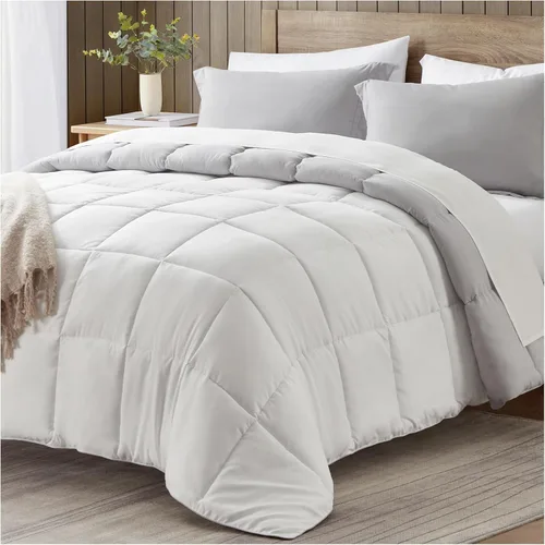 Miniatura 21 de satisomnia Juego de edredón tamaño California King, edredón de cama azul marino tamaño California King, edredón de cama alternativo de plumón de 3