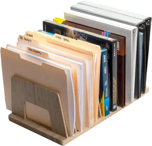 Miniatura 5 de MobileVision Organizador de dispositivos de bambú para teléfonos inteligentes, tabletas y portátiles, 10 ranuras