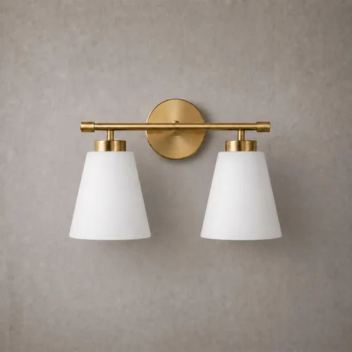 Miniatura 14 de Hamilyeah Lámpara de tocador moderna de cromo para baño sobre espejo, lámpara de tocador de 2 luces con pantalla de vidrio esmerilado, lámpara
