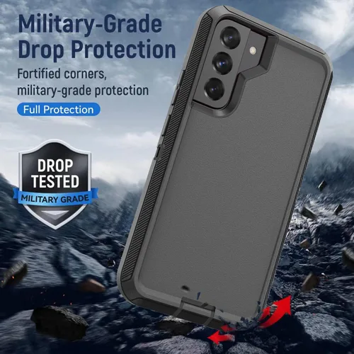 Miniatura 4 de YmhxcY Funda S22, funda para Galaxy S22, funda duradera de 3 capas a prueba de caídas, protección contra caídas, funda de goma sólida mate