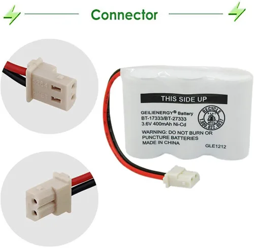 Miniatura 5 de BT-17333 BT-27333 - Batería recargable para teléfono celular 2/3AA 3.6V NI-CD, batería inalámbrica compatible con Vtech BT17333 BT27333 BT-17233