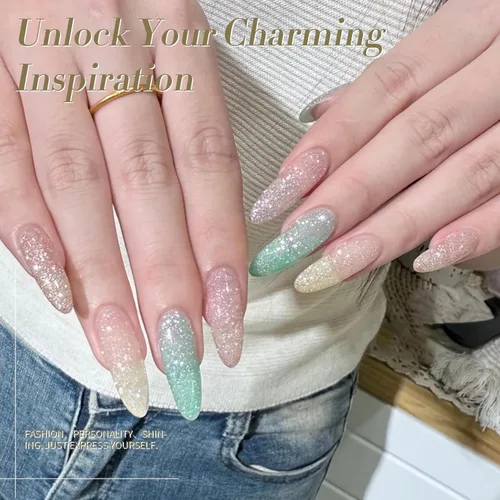 Miniatura 5 de Born Pretty Esmalte de uñas de gel con purpurina reflectante, 6 colores de primavera y verano, esmalte de gel holográfico de larga duración, juego