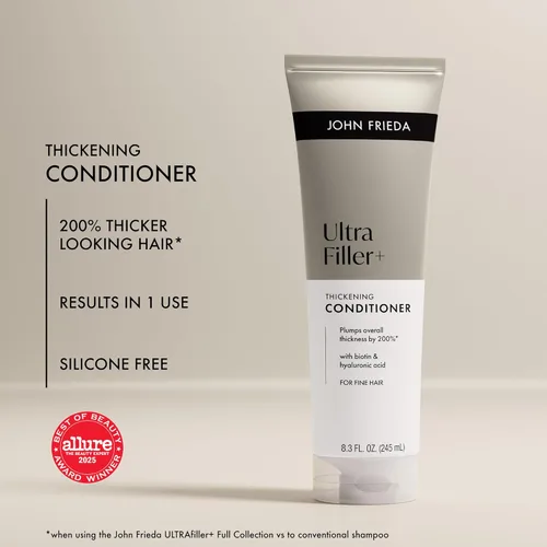 Miniatura 4 de John Frieda ULTRAfiller+ Acondicionador espesante para cabello fino y fino, acondicionador voluminizador ligero con biotina y ácido hialurónico, sin