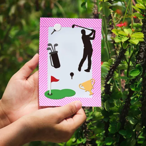 Miniatura 5 de GLOBLELAND Troqueles de corte de carrito de golf para bricolaje Scrapbooking Herramientas de golf de metal troquelados deportivos Plantillas