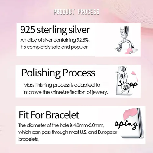 Miniatura 143 de LNQOBU Happy Life - Colgante para pulseras de abalorios, plata de ley 925 para mujer (con un espaciador de cuentas)