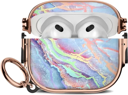Miniatura 8 de Maxjoy para Funda Linda de AirPods 2 (2019) con Bloqueo de Seguridad, Compatible con Funda de AirPod de 2ª Generación de Mármol para Mujeres