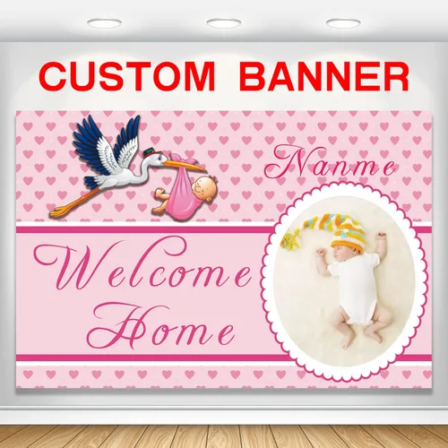 Miniatura 10 de Pancarta personalizada de bienvenida a casa, señal de bienvenida a casa en negro y oro para decoración exterior, suministros de fiesta de regreso