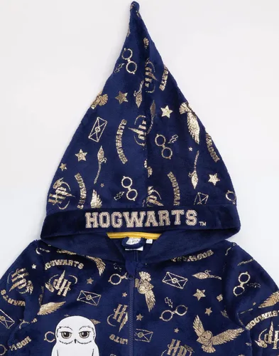 Miniatura 5 de Harry Potter Mameluco de erizo Hogwarts para niñas y niños, todo en uno, Azul Patchwork