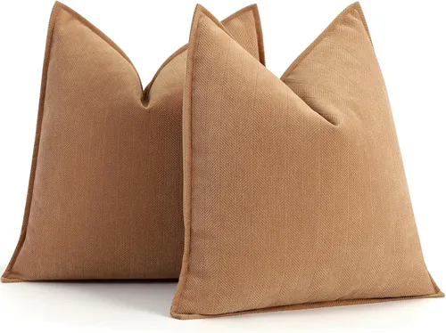 Miniatura 10 de ZWJD Fundas de Almohada para Lanzar de Color Rust 18x18 Juego de 2 Fundas de Almohada de Chenilla con Diseño Elegante Fundas de Almohada Decorativas