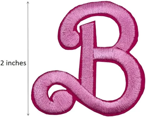 Miniatura 2 de Letras cursivas rosa bordadas, parches para planchar, apliques para ropa, vestido, sombrero, vaqueros, costura, alfabeto, letra (Aa-Zz), accesorio Bb