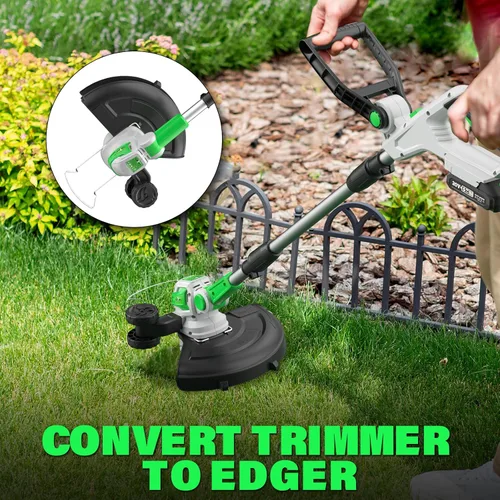 Miniatura 2 de SOYUS Wacker eléctrico inalámbrico de 20 V, recortadora de cuerda de 12 pulgadas, funciona con batería con alimentación automática de línea