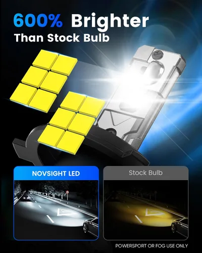 Miniatura 2 de NOVSIGHT Bombillas H4/HB2/9003 actualizadas, 400% de brillo, bombillas antiniebla H4, instalación rápida HB2/9003, paquete de 2