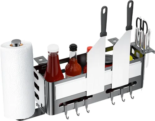 Miniatura 9 de Grisun Protectores de viento para parrilla Blackstone de 28 pulgadas, protectores magnéticos de viento de acero con recubrimiento en polvo