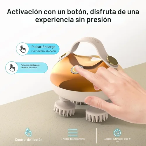 Miniatura 7 de arboleaf Masajeador Eléctrico para el Cuero Cabelludo, Masajeador de Cabeza, Alivio del Estrés del Cuero Cabelludo, 5 en 1 Amasado, 128 Nodos