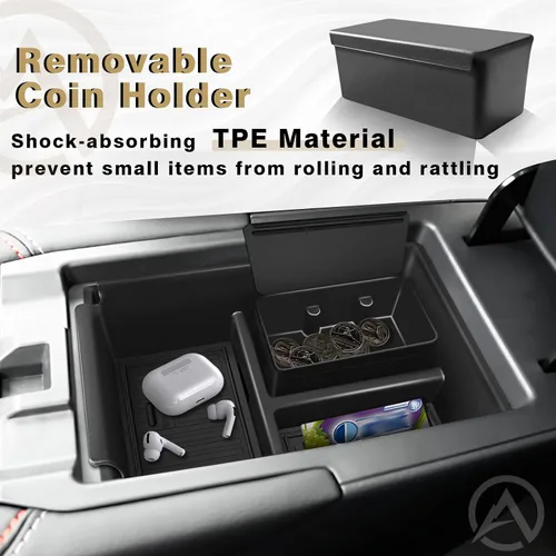 Miniatura 4 de Muslogy Organizador de consola central compatible con accesorios Nissan Kicks 2025, reposabrazos de consola media, caja de almacenamiento