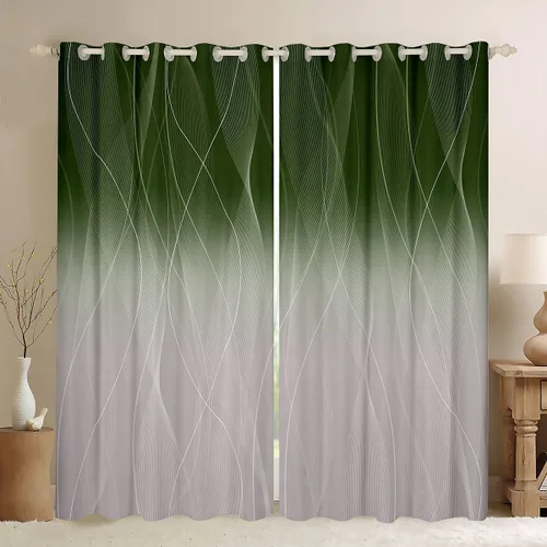 Miniatura 26 de jejeloiu Cortinas rojas y negras para dormitorio (2 paneles, 38 x 45 pulgadas) con líneas geométricas de rayas 30% a 50% cortinas opacas para niños