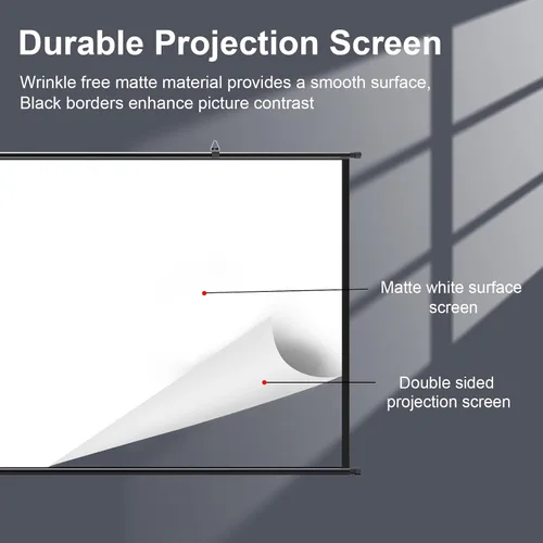 Miniatura 5 de Pantalla de proyección portátil de 100 pulgadas, pantalla de cine para interiores con pantallas de proyector para exteriores Full HD 16:9 4K Full