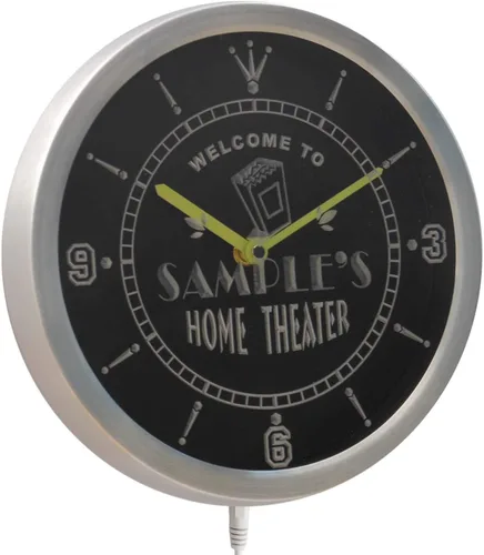 Miniatura 2 de AdvPro ncph-tm - Reloj de pared LED de neón con letrero de cerveza, diseño de barra de nombre personalizado para cine en casa